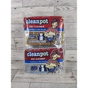 Vintage 1980s CLEANPOT Pot Cleaner Non-Scratch Teflon Scrubber Luster Sponge (4)